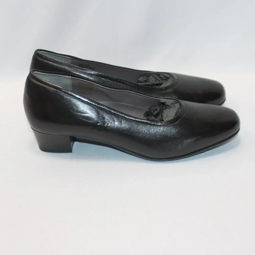SAS Regina Black Leather Heels